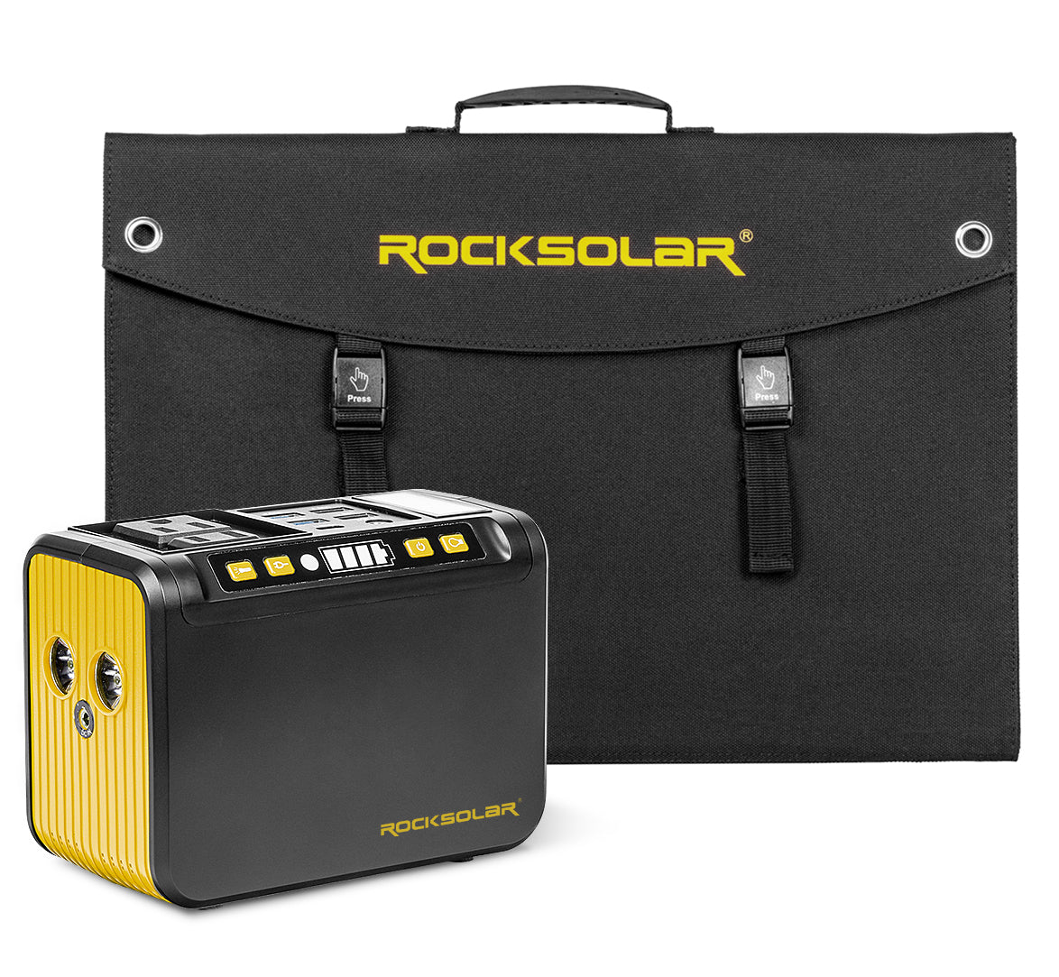 ROCKSOLAR Weekender 80W Power Station + 30W Foldable Solar Panel Solar Generator Kit