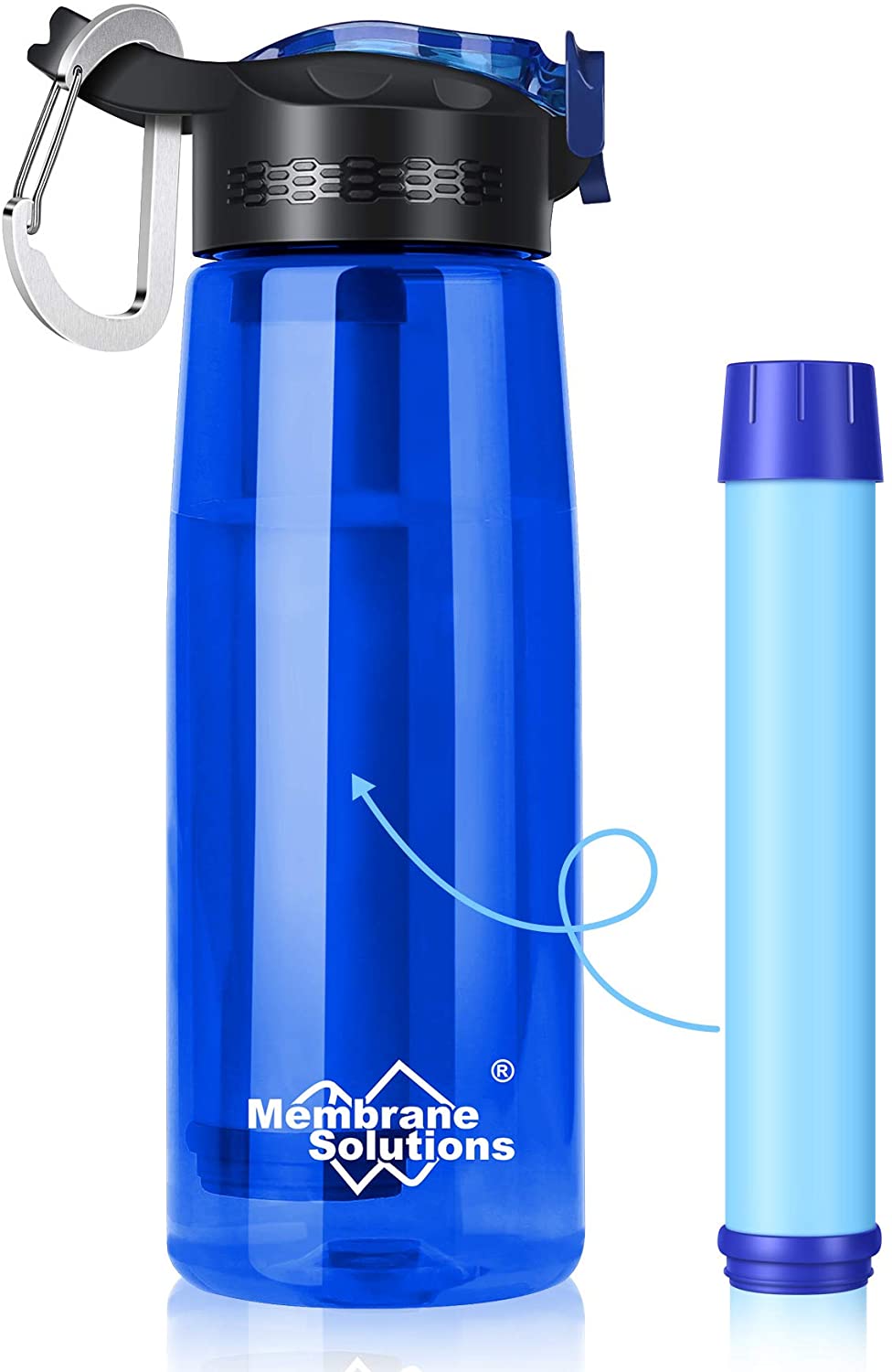 Go Water Filter Bottle  650ml (Blue)