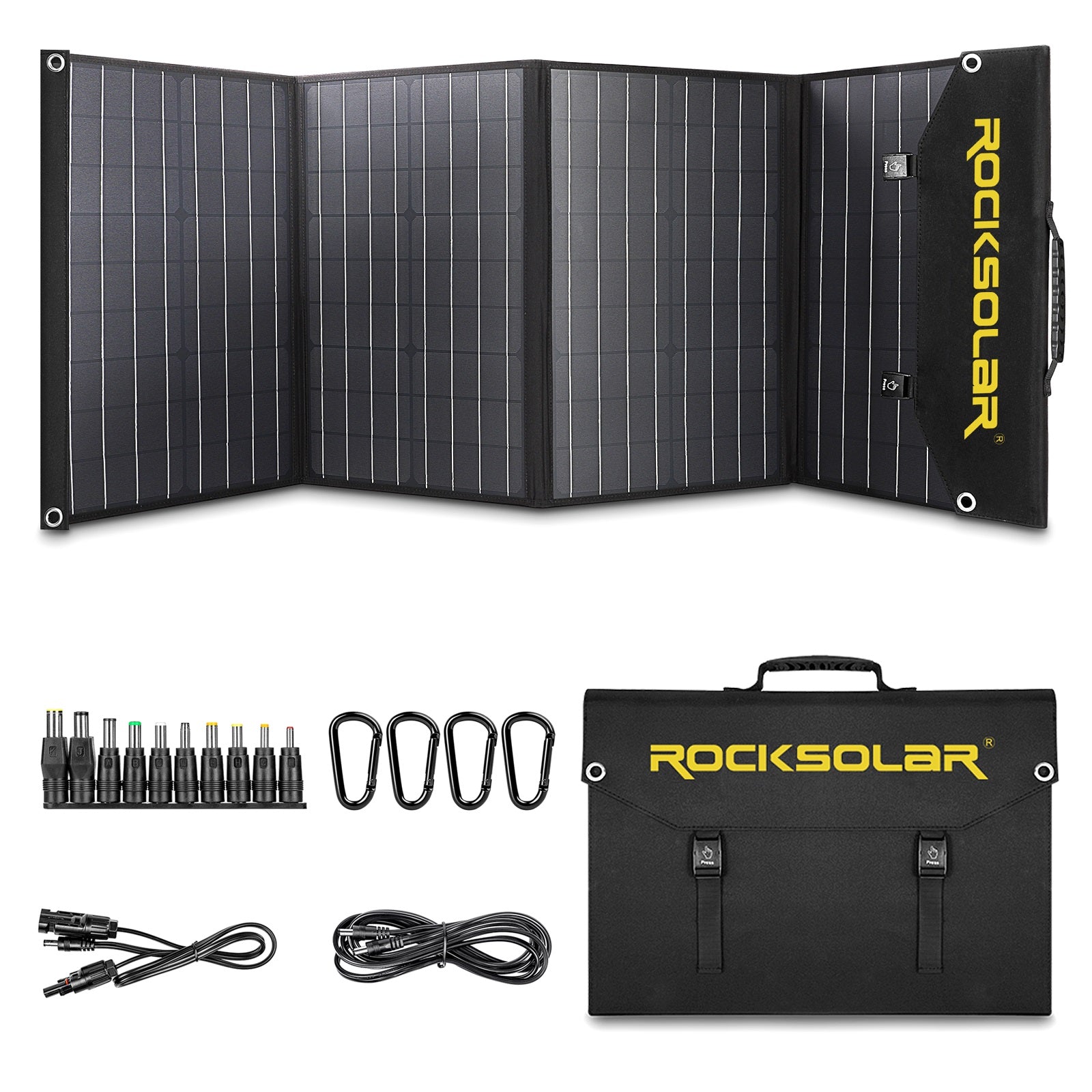 ROCKSOLAR 100W 12V Foldable Solar Panel Portable USB Solar Battery Charger