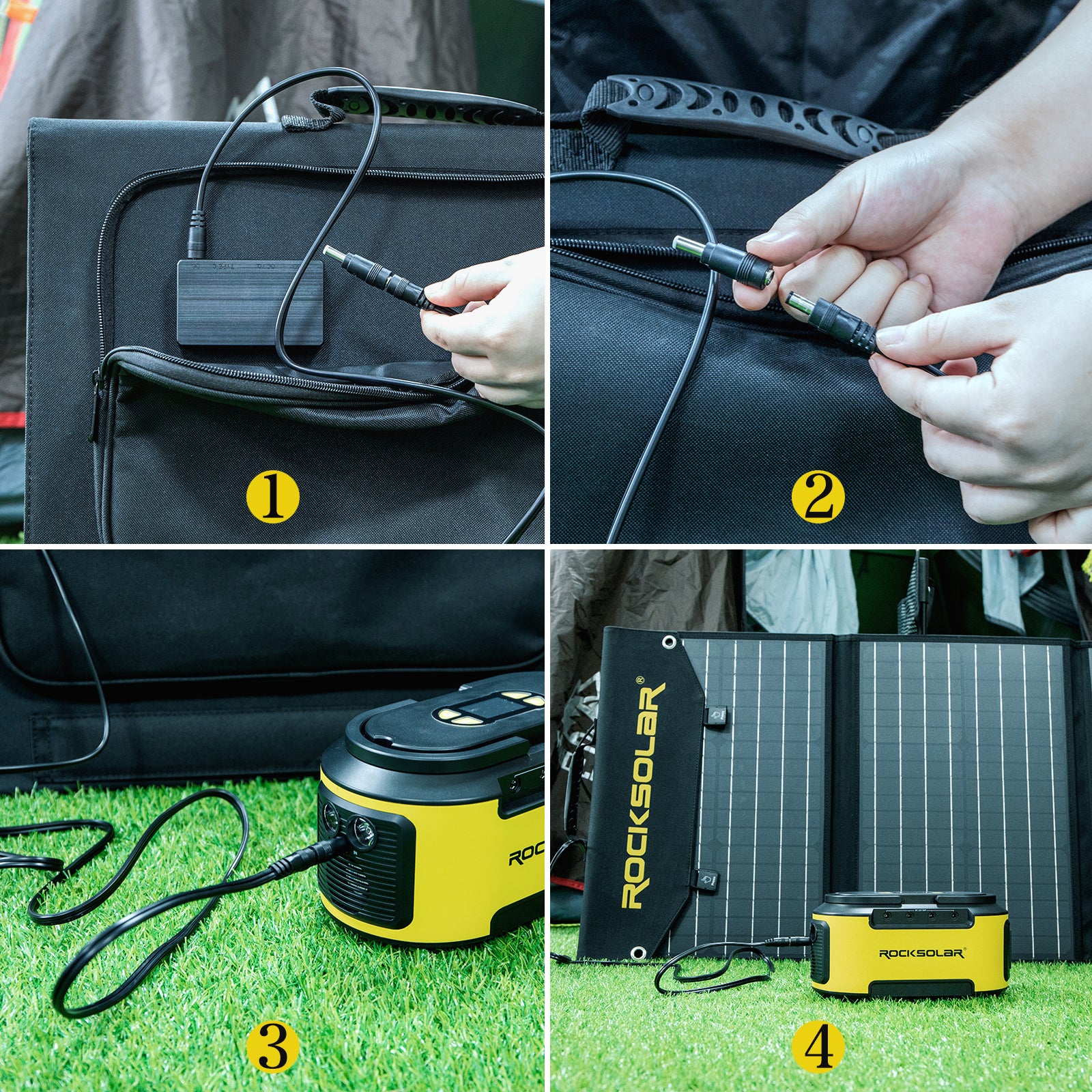 ROCKSOLAR 60W 12V Foldable Solar Panel Portable USB Solar Battery Charger