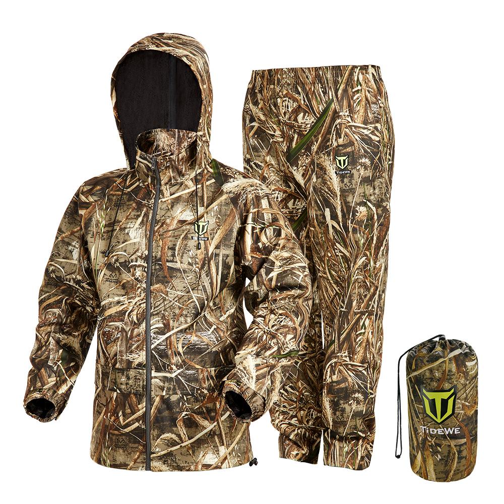 TideWe Rain Suit, Waterproof Breathable Lightweight Rainwear Rain Coat & Pant Size Camo-max 5