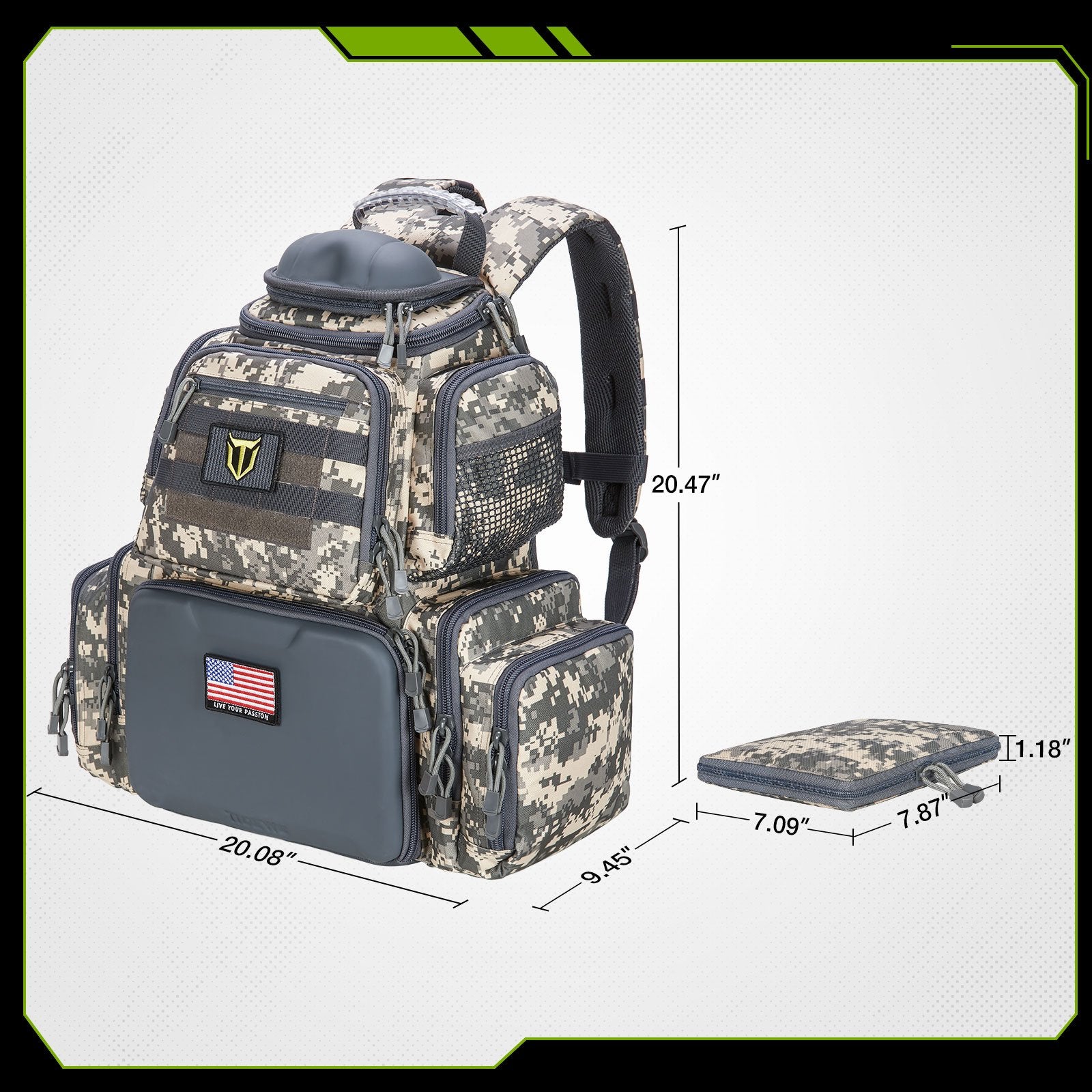 TideWe Tactical Range Backpack Bag Carrier Range Pack
